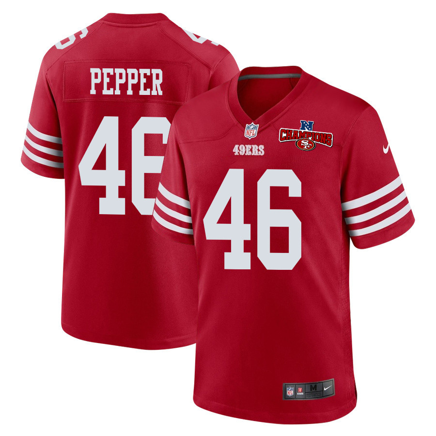 Taybor Pepper #46 San Francisco 49ers Game Jersey - Men's | Scarlet