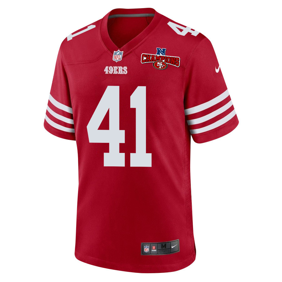 Alternative view of Tayler Hawkins #41 San Francisco 49ers Game Jersey - Men's | Scarlet