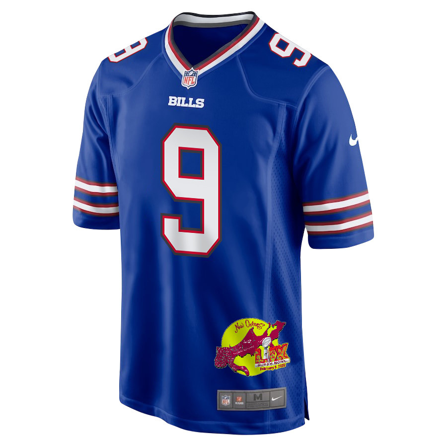 Taylor Rapp #9 Buffalo Bills Super Bowl LIX Game Jersey - Men's | Royal - Image 3