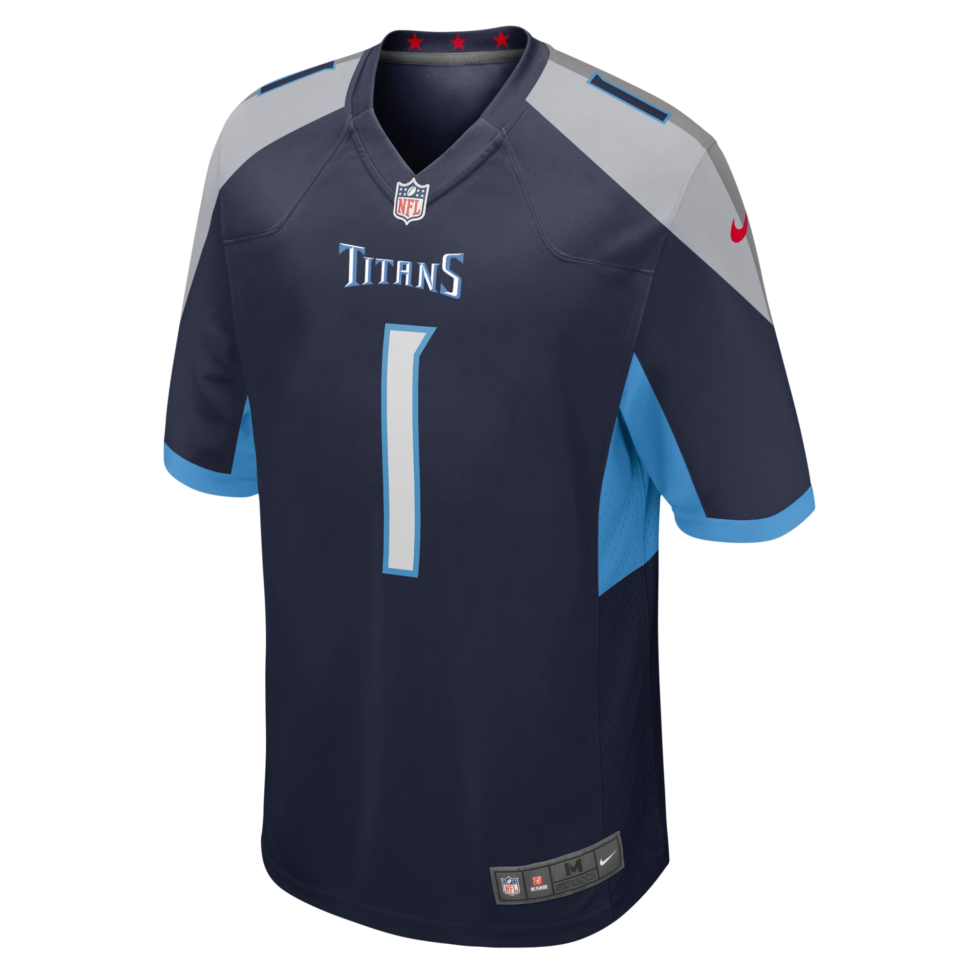 Alternative view of Tennessee Titans Number #1 Tennessee Titans Game Jersey - Men's