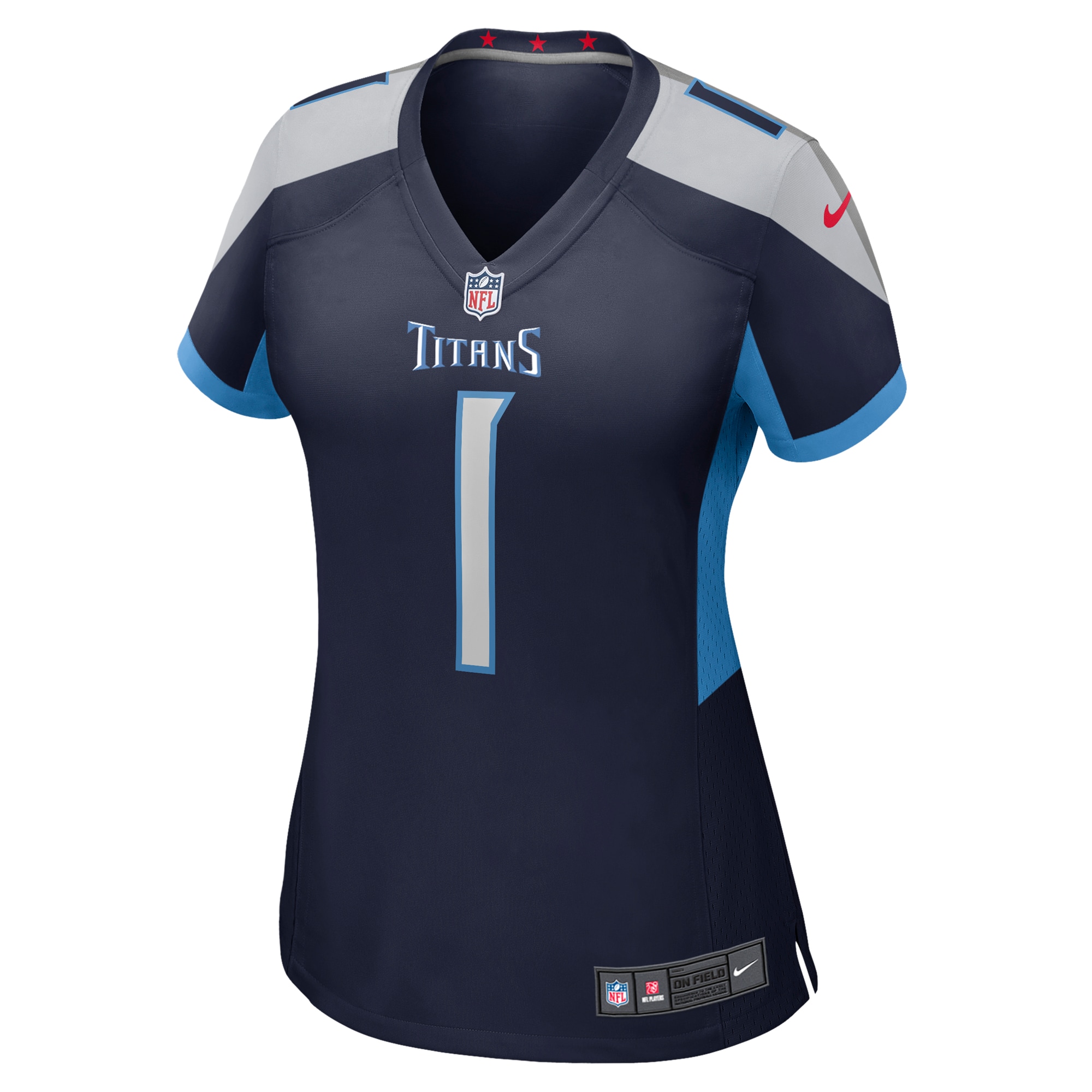 Alternative view of Tennessee Titans Number #1 Tennessee Titans Game Jersey - Women's