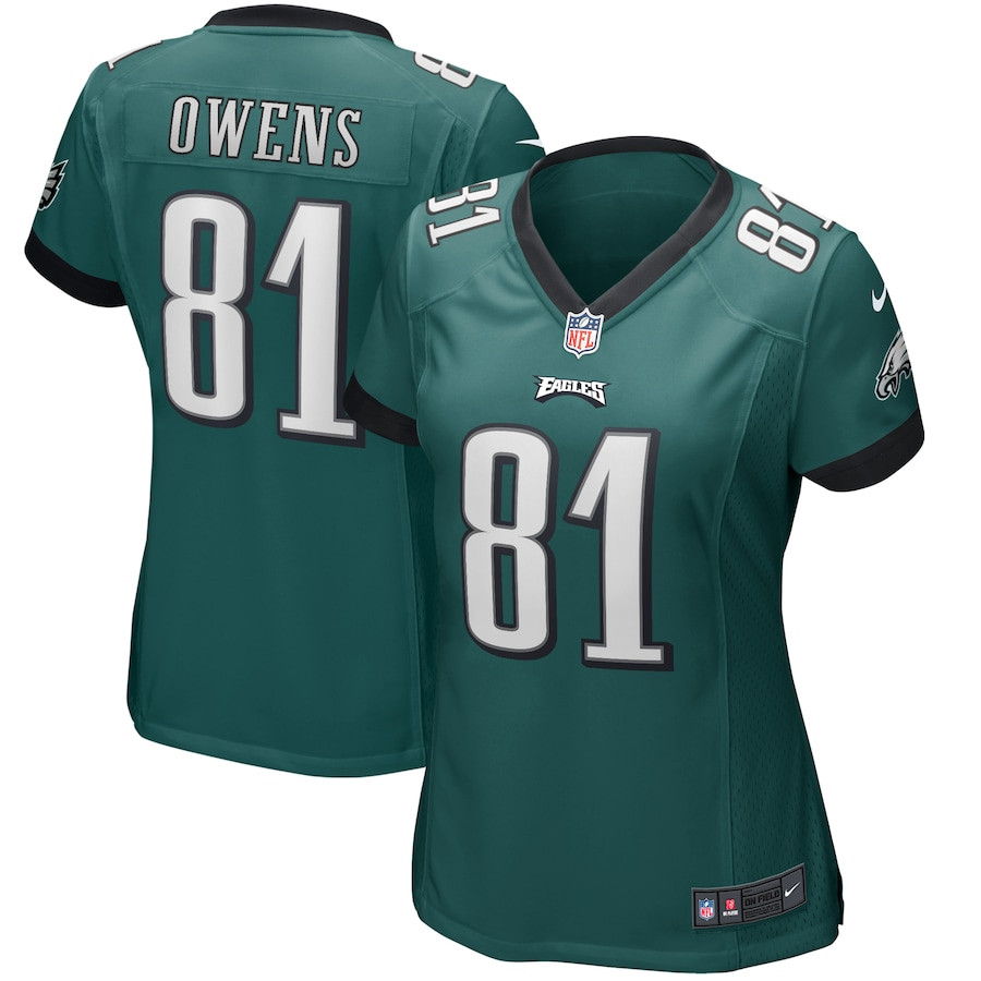 Terrell Owens #81 Philadelphia Eagles Game Jersey - Women's | Midnight Green