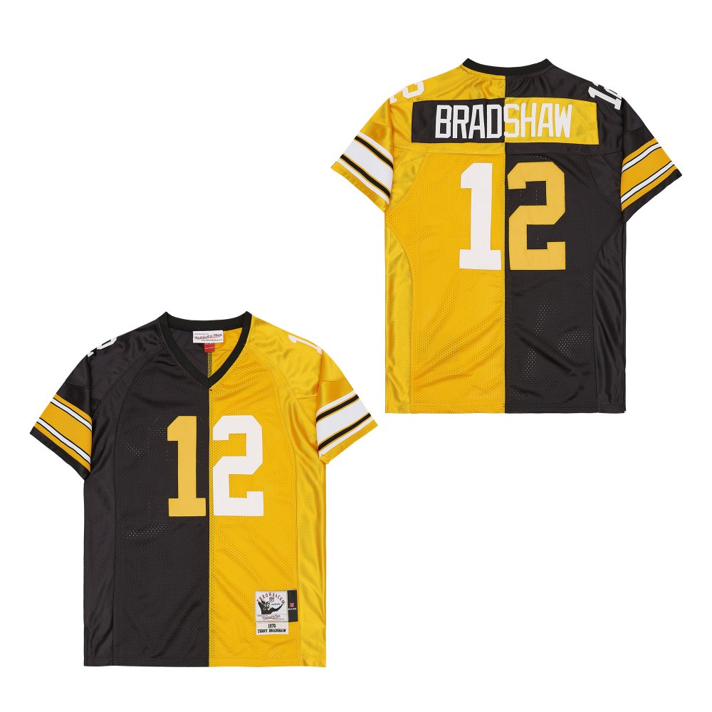 Alternative view of Terry Bradshaw #12 Pittsburgh Steelers Throwback Game Jersey - Men's
