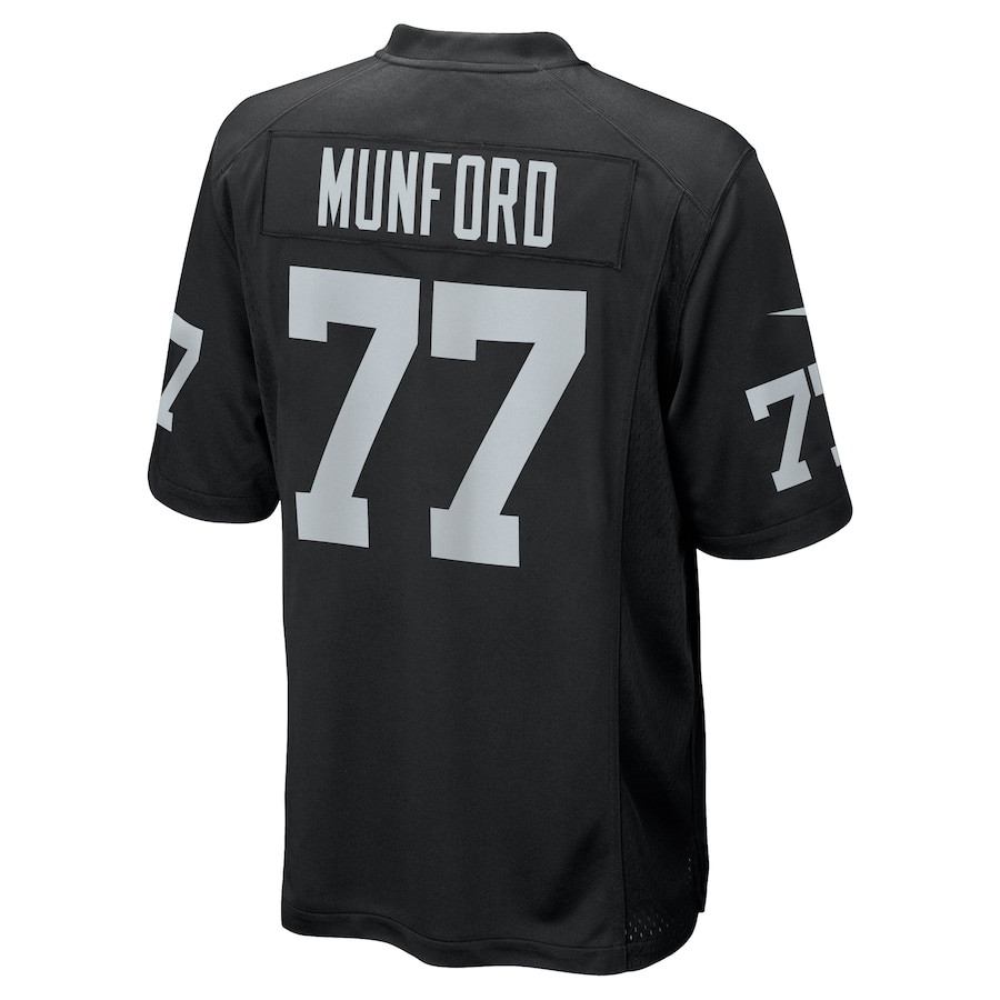 Thayer Munford Jr. #77 Las Vegas Raiders Game Jersey - Men's | Black - Image 3