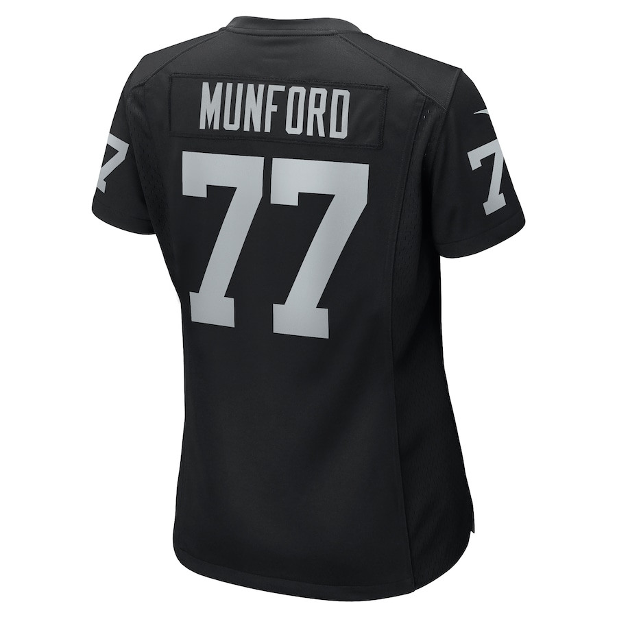 Thayer Munford Jr. #77 Las Vegas Raiders Game Jersey - Women's | Black - Image 3