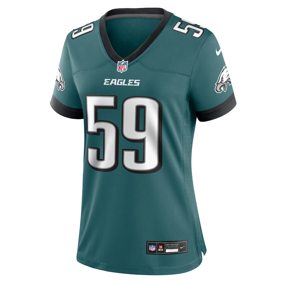 Alternative view of Thomas Booker IV #59 Philadelphia Eagles Game Jersey - Women's | Midnight Green