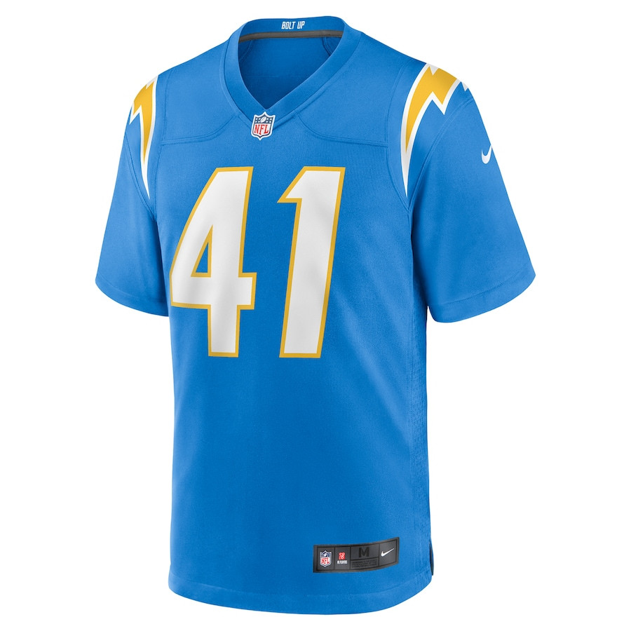 Alternative view of Thomas Harper #41 Los Angeles Chargers Game Jersey - Men's | Powder Blue