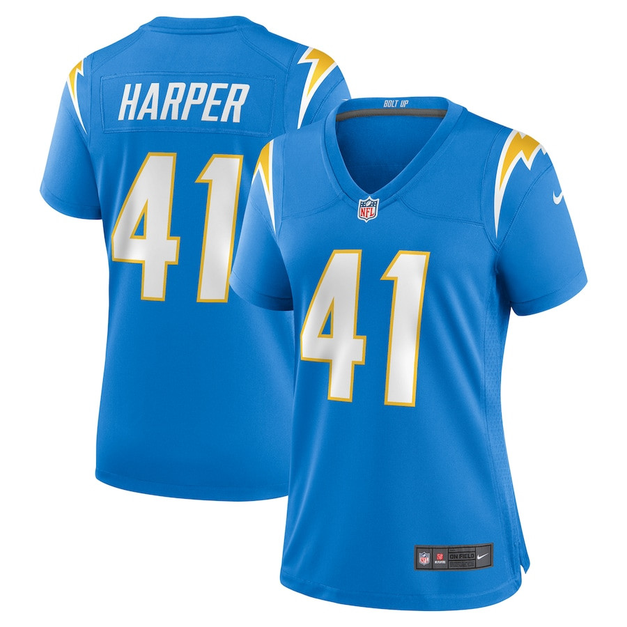 Thomas Harper #41 Los Angeles Chargers Game Jersey - Women's | Powder Blue
