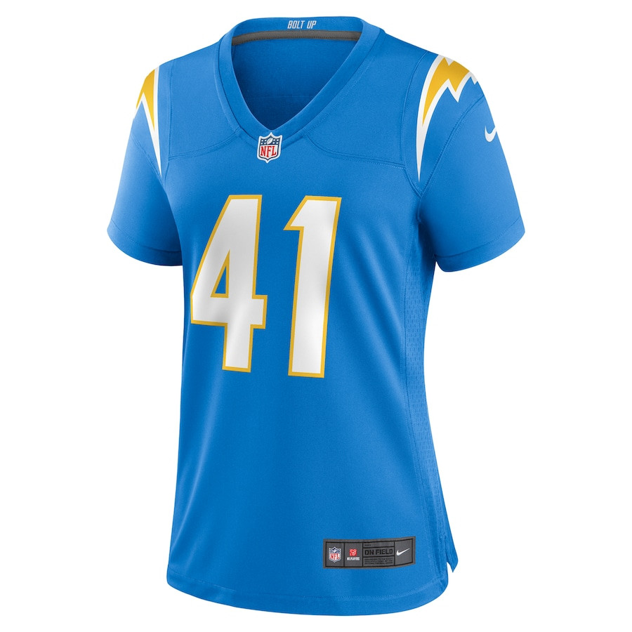 Alternative view of Thomas Harper #41 Los Angeles Chargers Game Jersey - Women's | Powder Blue