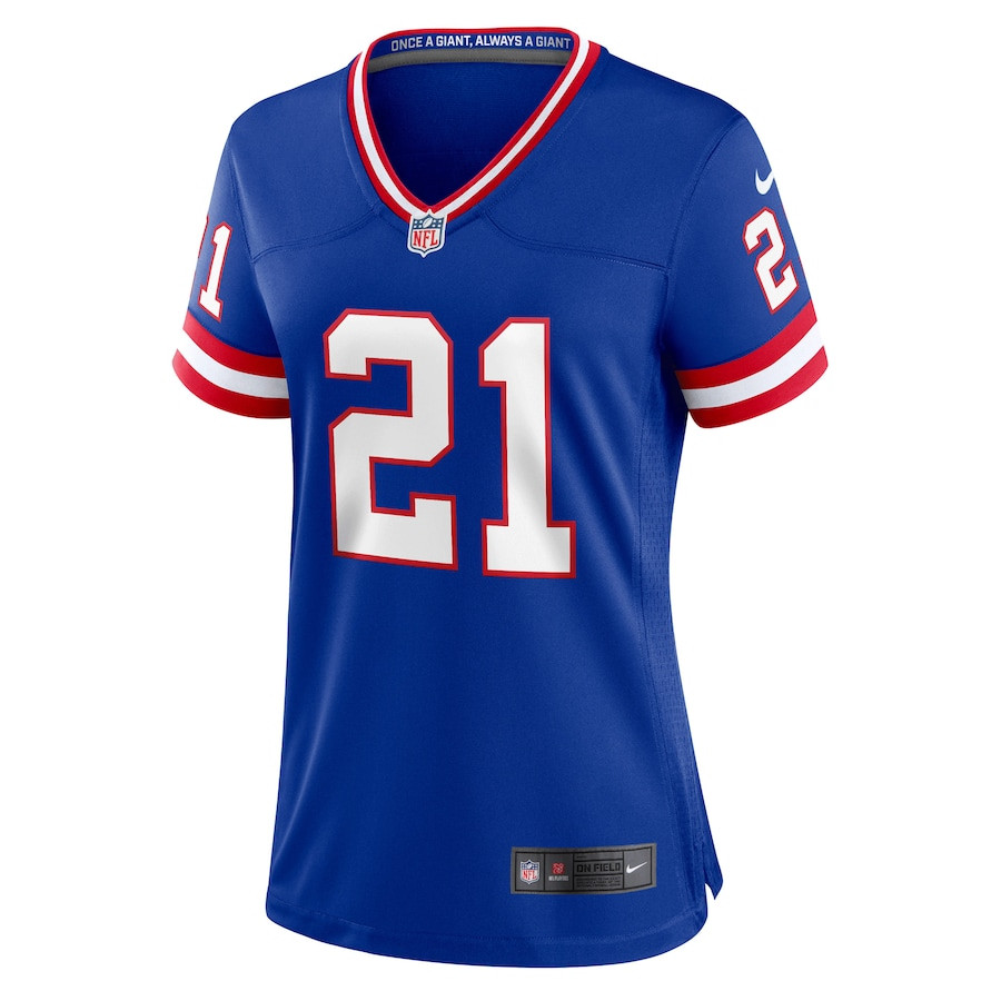 Alternative view of Tiki Barber #21 New York Giants Classic Game Jersey - Women's | Royal