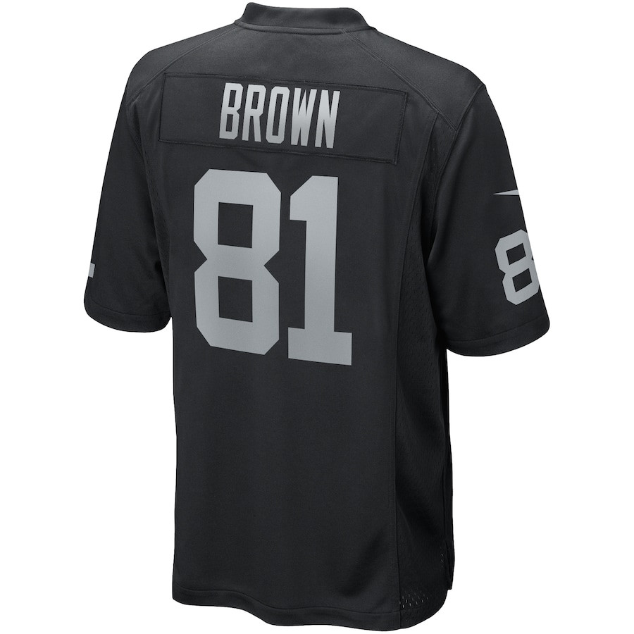 Tim Brown #81 Las Vegas Raiders Game Jersey - Men's | Black - Image 3