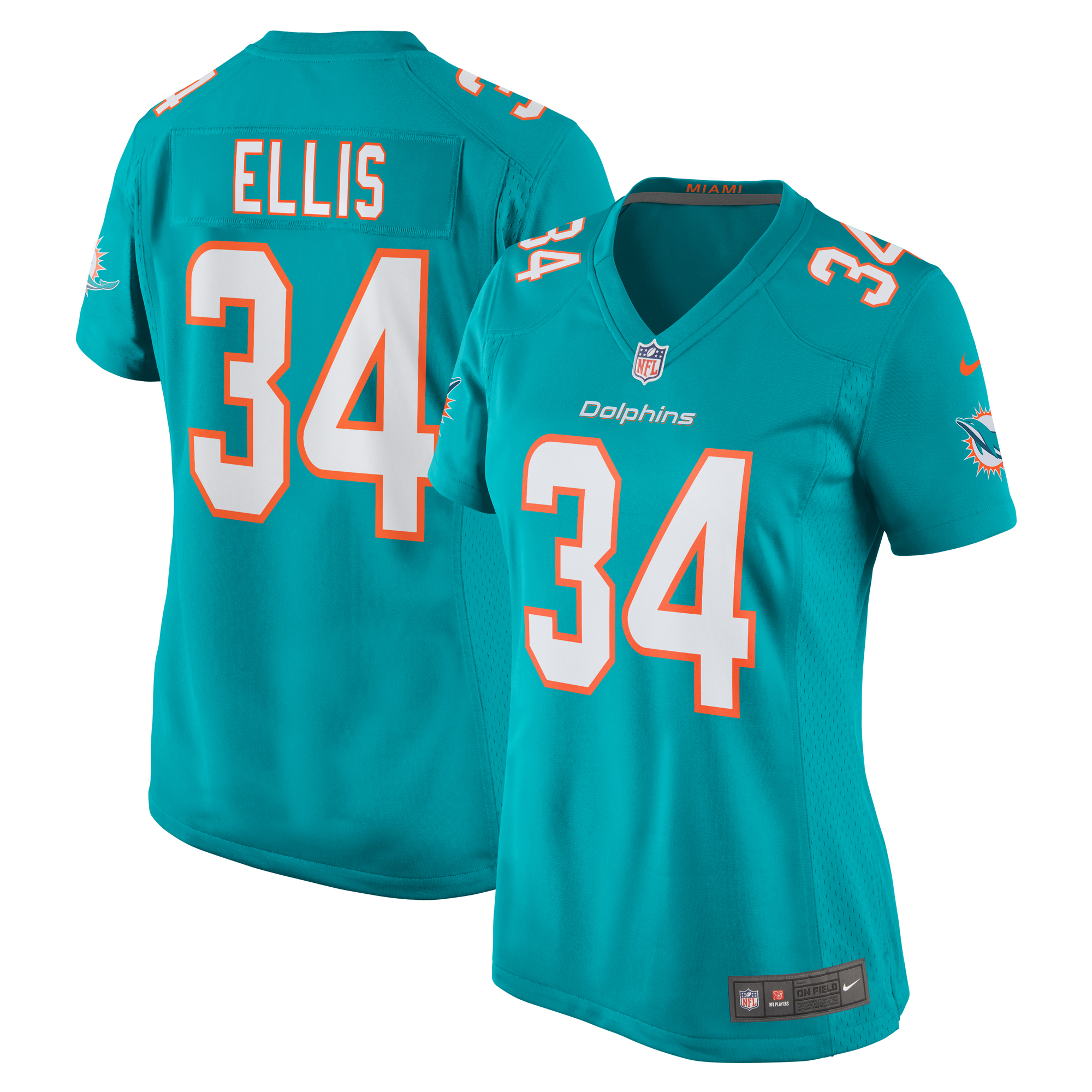 Tino Ellis Miami Dolphins Game Jersey - Women's