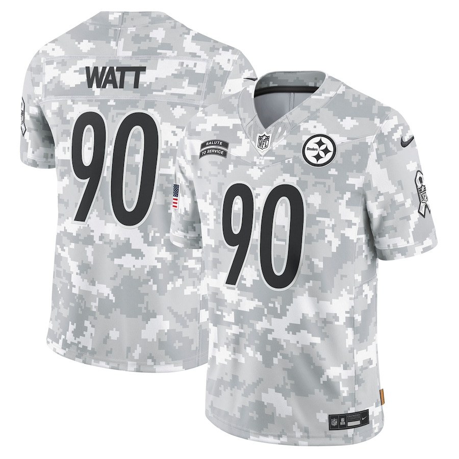 T.J. Watt #90 Pittsburgh Steelers Salute To Service Limited Jersey - Men's | Arctic Camo