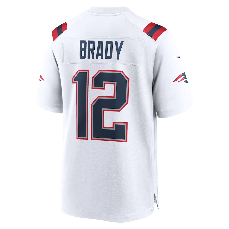 Tom Brady #12 New England Patriots Game Jersey - Men's | White - Image 3