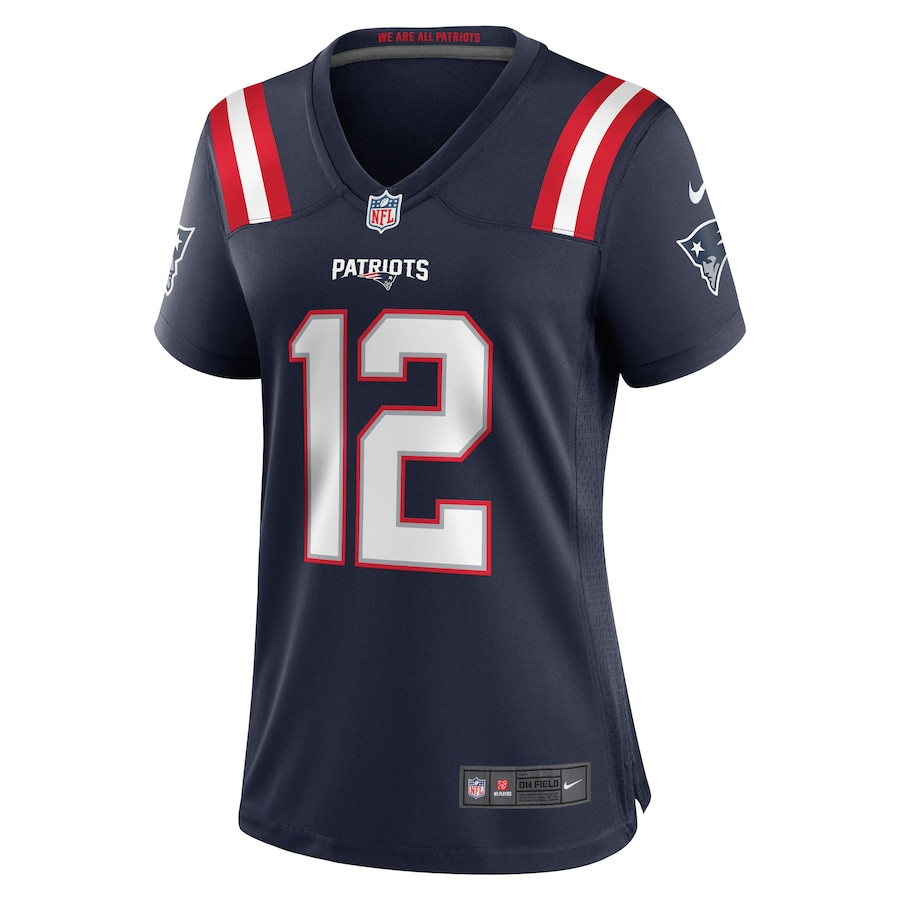 Alternative view of Tom Brady #12 New England Patriots Game Jersey - Women's | Navy