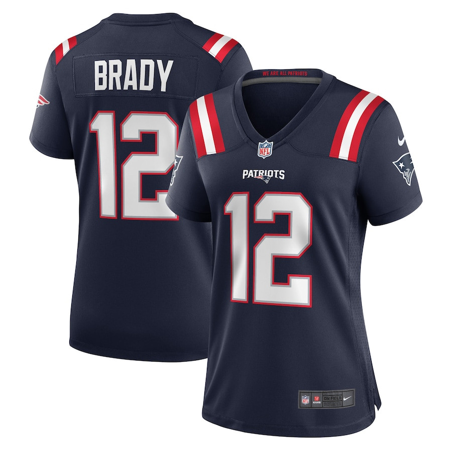 Tom Brady #12 New England Patriots Game Jersey - Women's | Navy