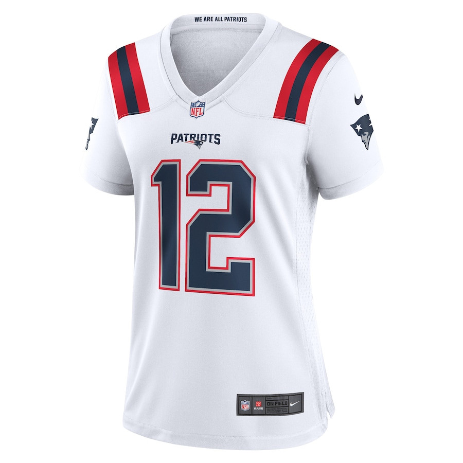 Alternative view of Tom Brady #12 New England Patriots Game Jersey - Women's | White