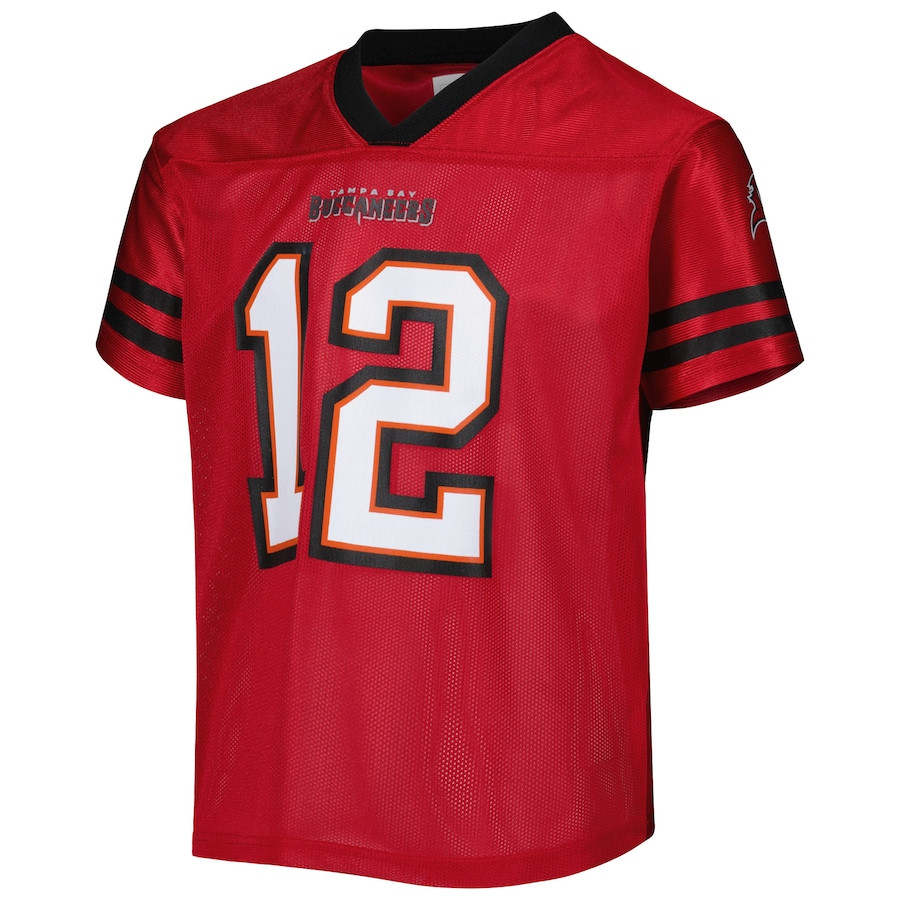 Alternative view of Tom Brady #12 Tampa Bay Buccaneers Game Jersey - Youth | Red