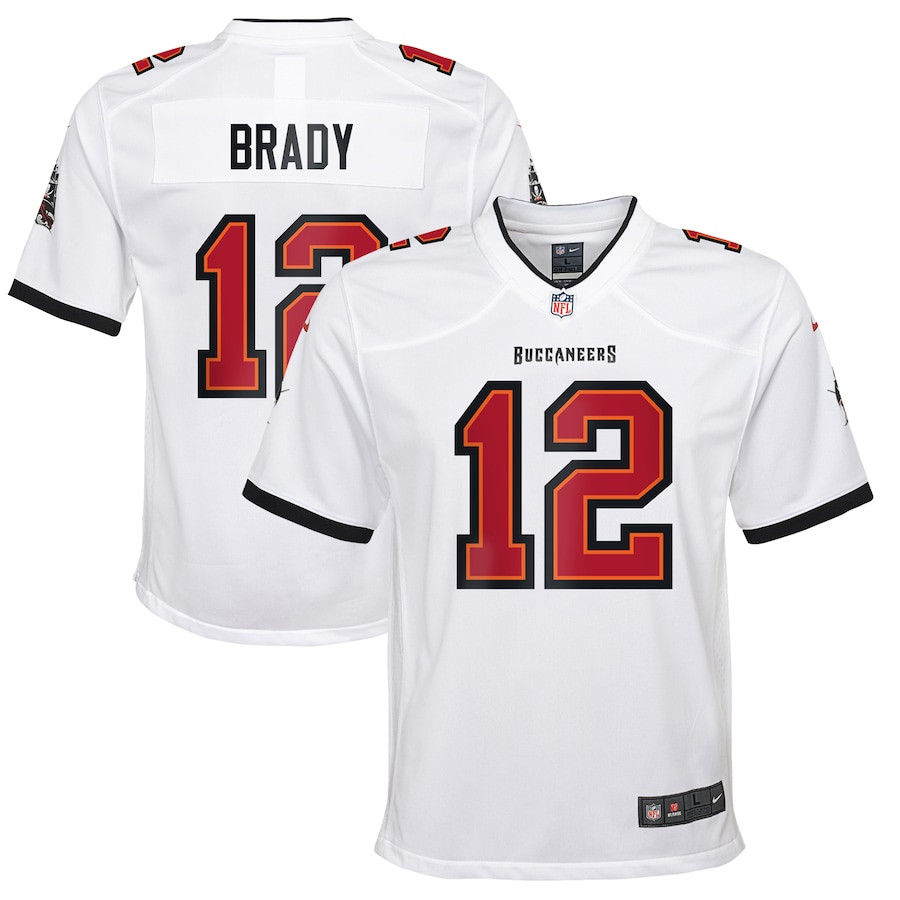Tom Brady #12 Tampa Bay Buccaneers Game Jersey - Youth | White