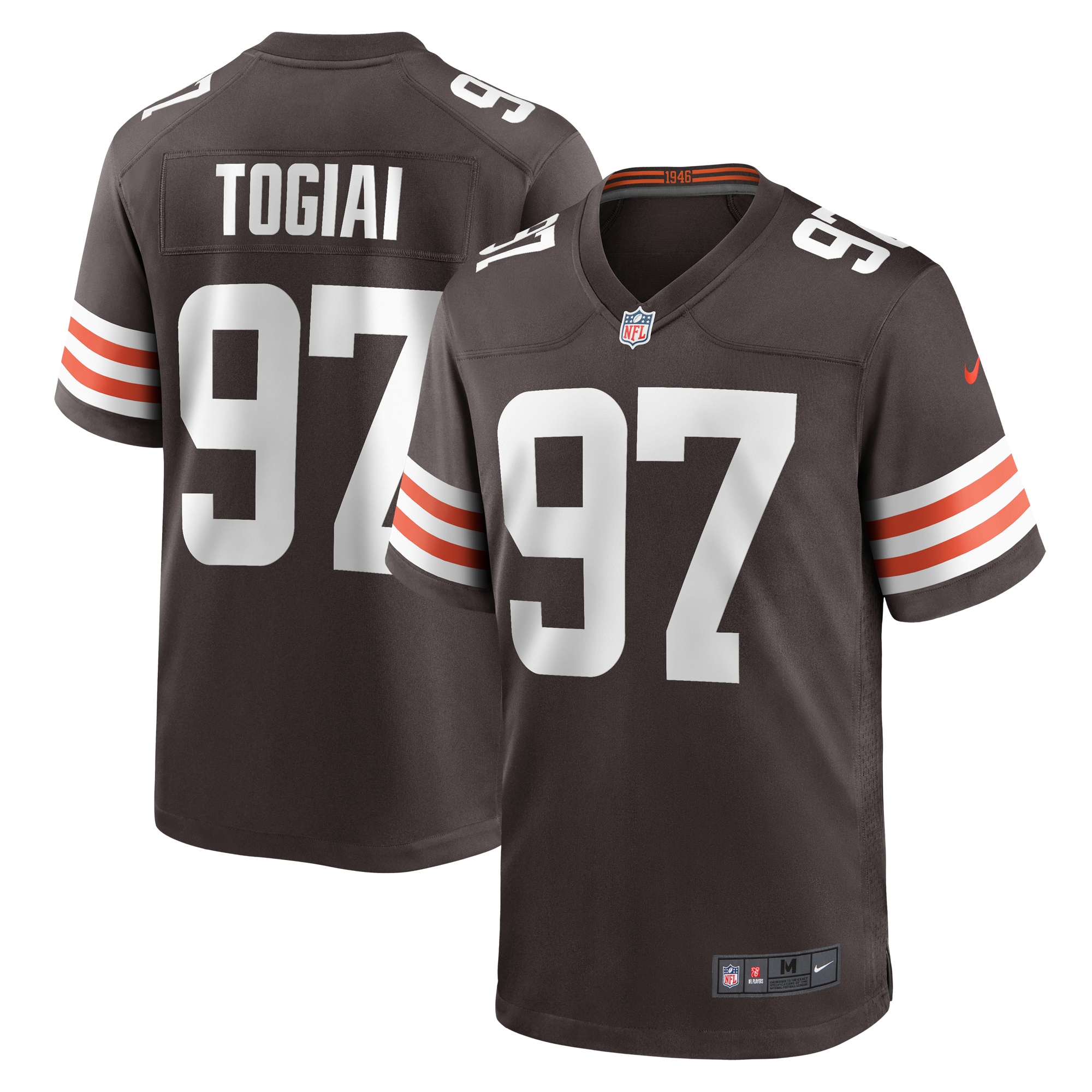 Tommy Togiai Cleveland Browns Game Jersey - Men's