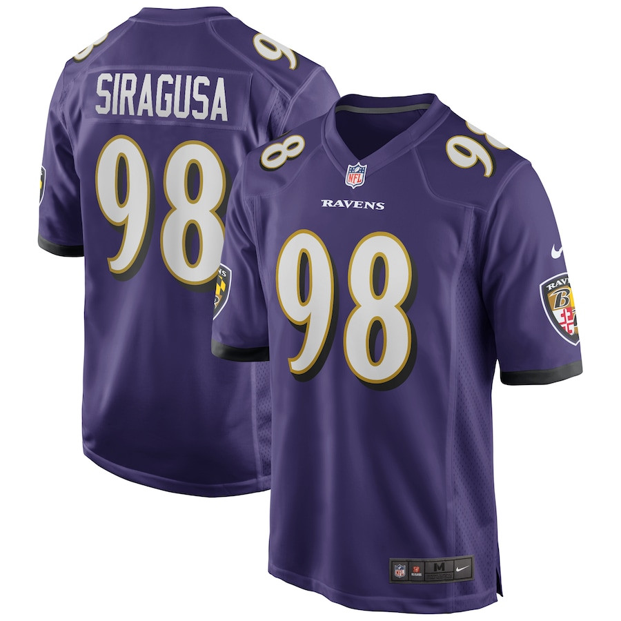 Tony Siragusa #98 Baltimore Ravens Retired Player Game Jersey - Men's | Purple