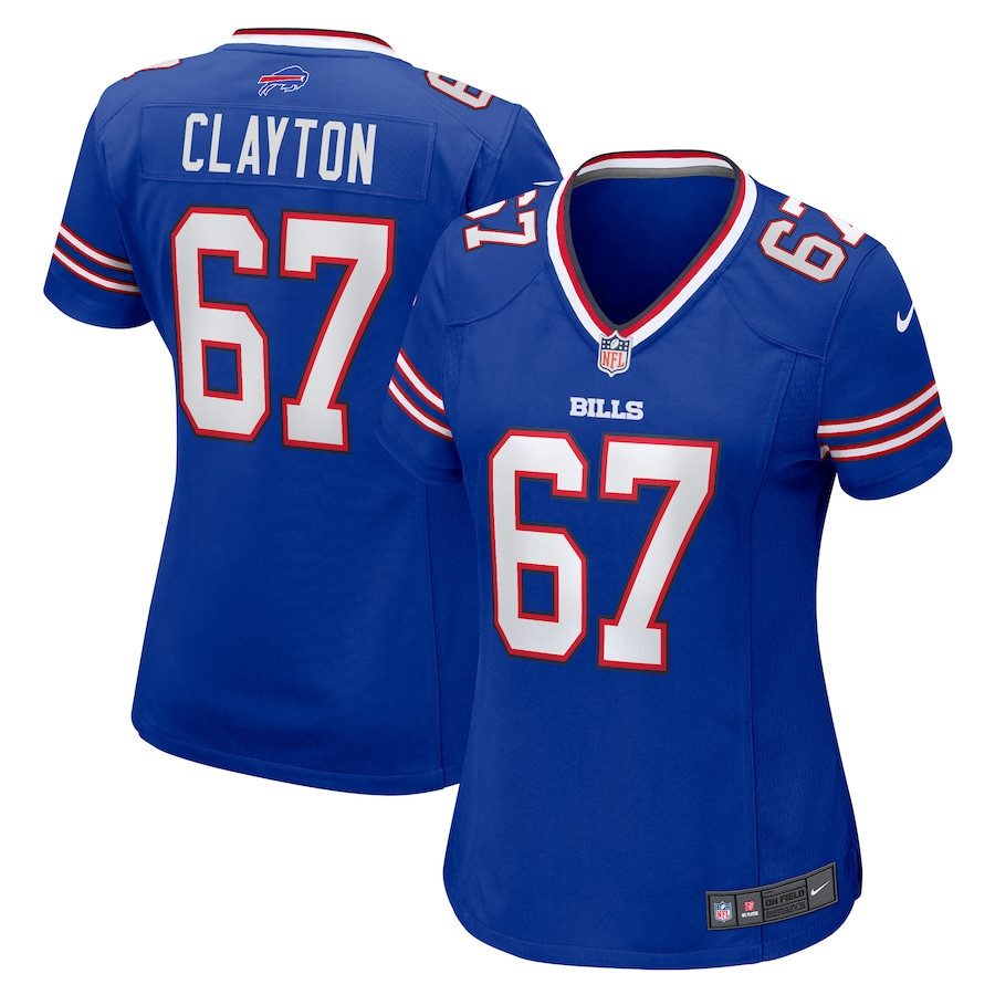 Travis Clayton #67 Buffalo Bills Game Jersey - Women's | Royal