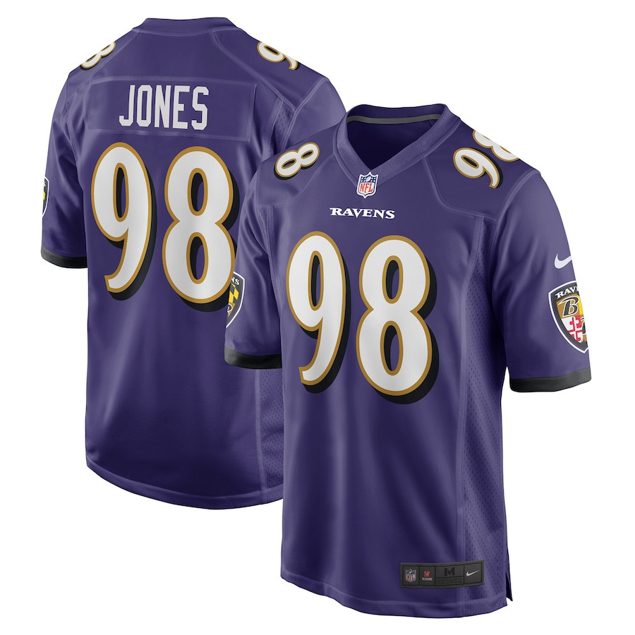 Travis Jones #98 Baltimore Ravens Game Jersey - Men's | Purple