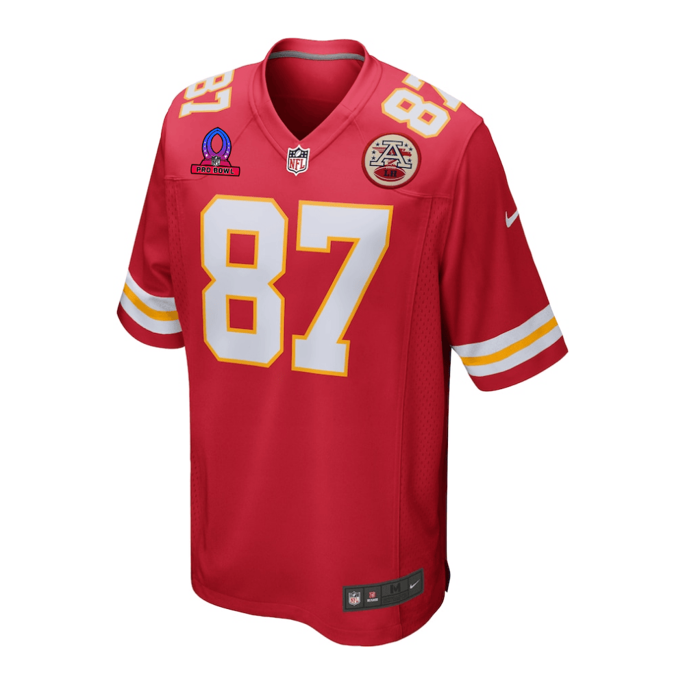 Alternative view of Travis Kelce #87 Kansas City Chiefs Game Jersey - Men's | Red