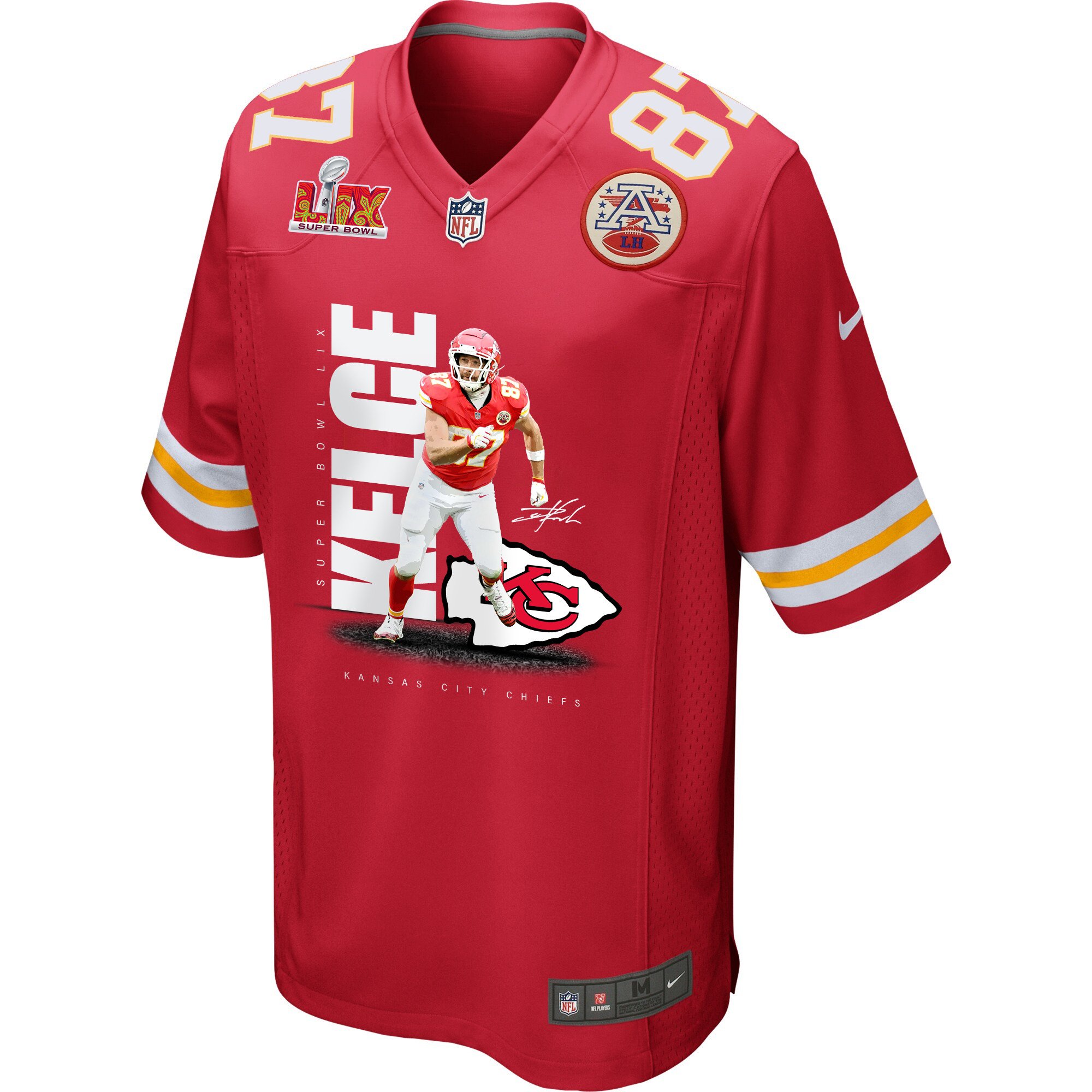 Alternative view of Travis Kelce #87 Kansas City Chiefs Game Jersey - Men's | Red
