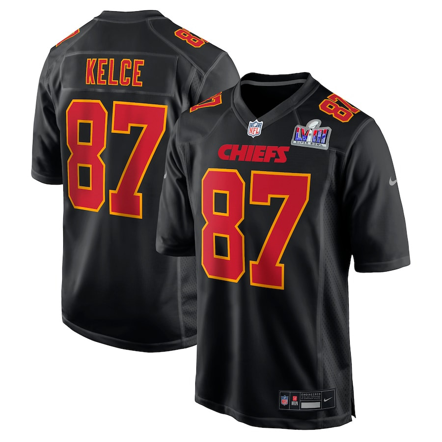 Travis Kelce #87 Kansas City Chiefs Super Bowl LVIII Game Jersey - Men's | Carbon Black
