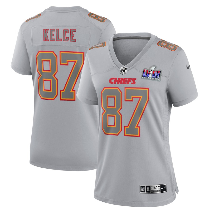Travis Kelce #87 Kansas City Chiefs Super Bowl LVIII Game Jersey - Women's | Gray