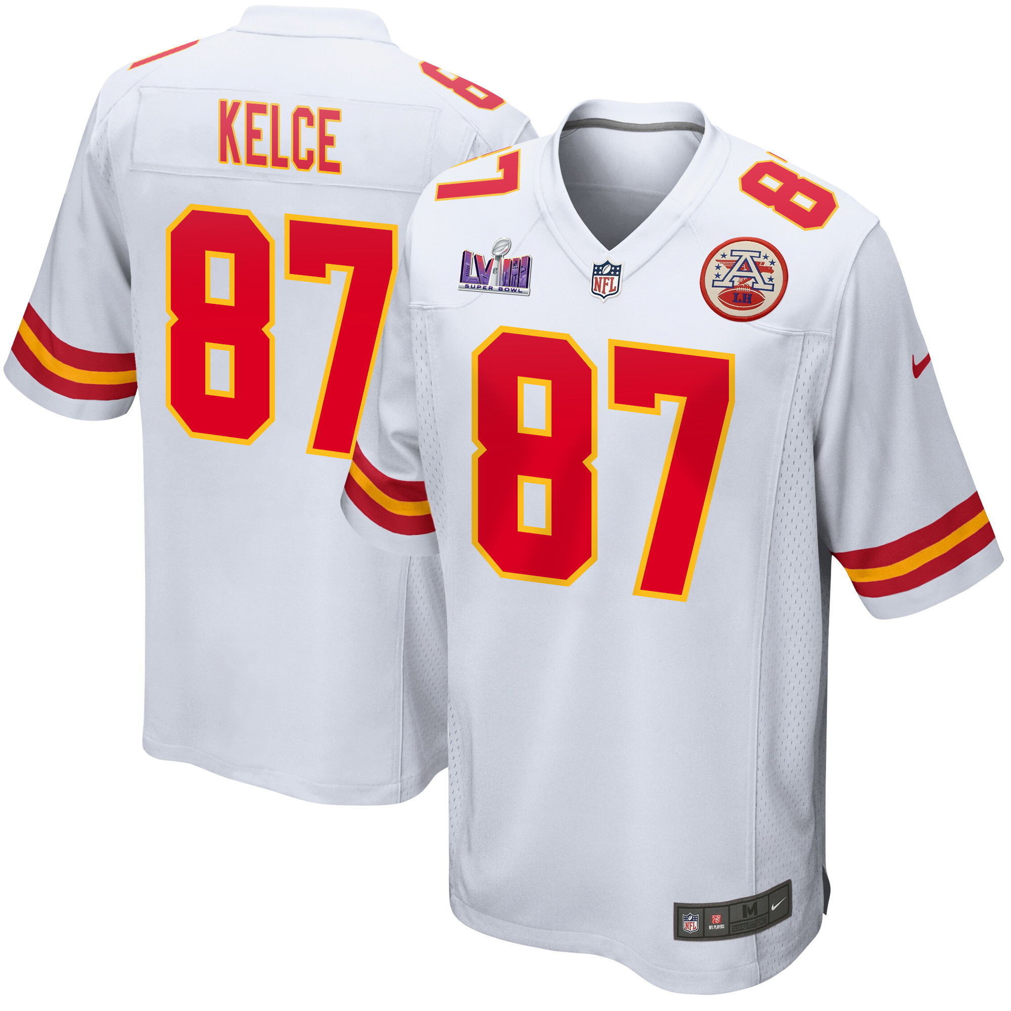 Travis Kelce #87 Kansas City Chiefs Super Bowl LVIII Patch Game Jersey - Men's | White