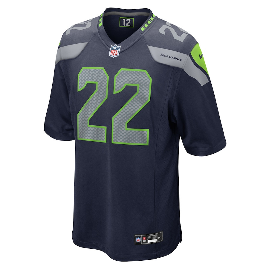 Alternative view of Tre Brown #22 Seattle Seahawks Game Jersey - Men's | College Navy