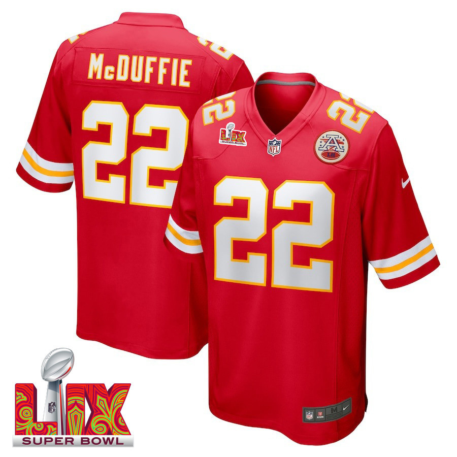Trent McDuffie #22 Kansas City Chiefs Super Bowl LIX Game Jersey - Men's | Red