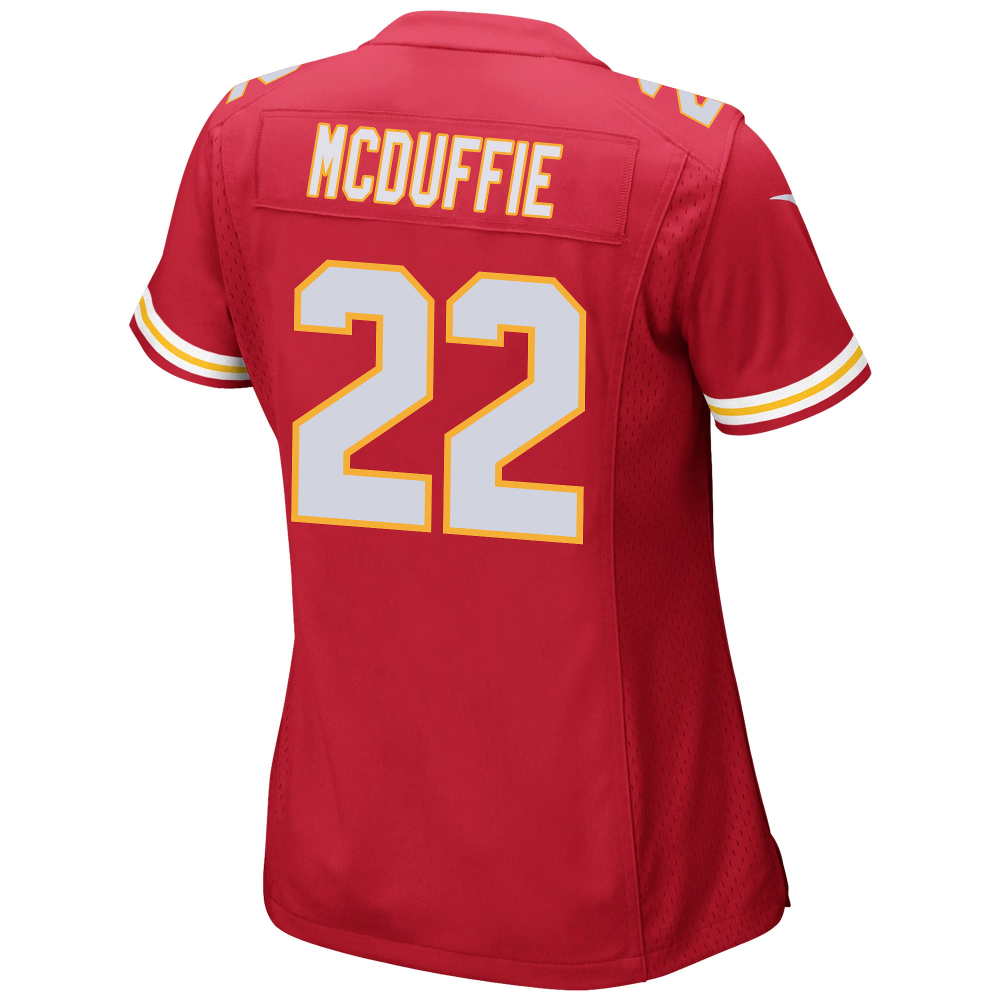 Trent McDuffie #22 Kansas City Chiefs Super Bowl LVIII Champions 4 Stars Patch Game Jersey - Women's | Red - Image 3