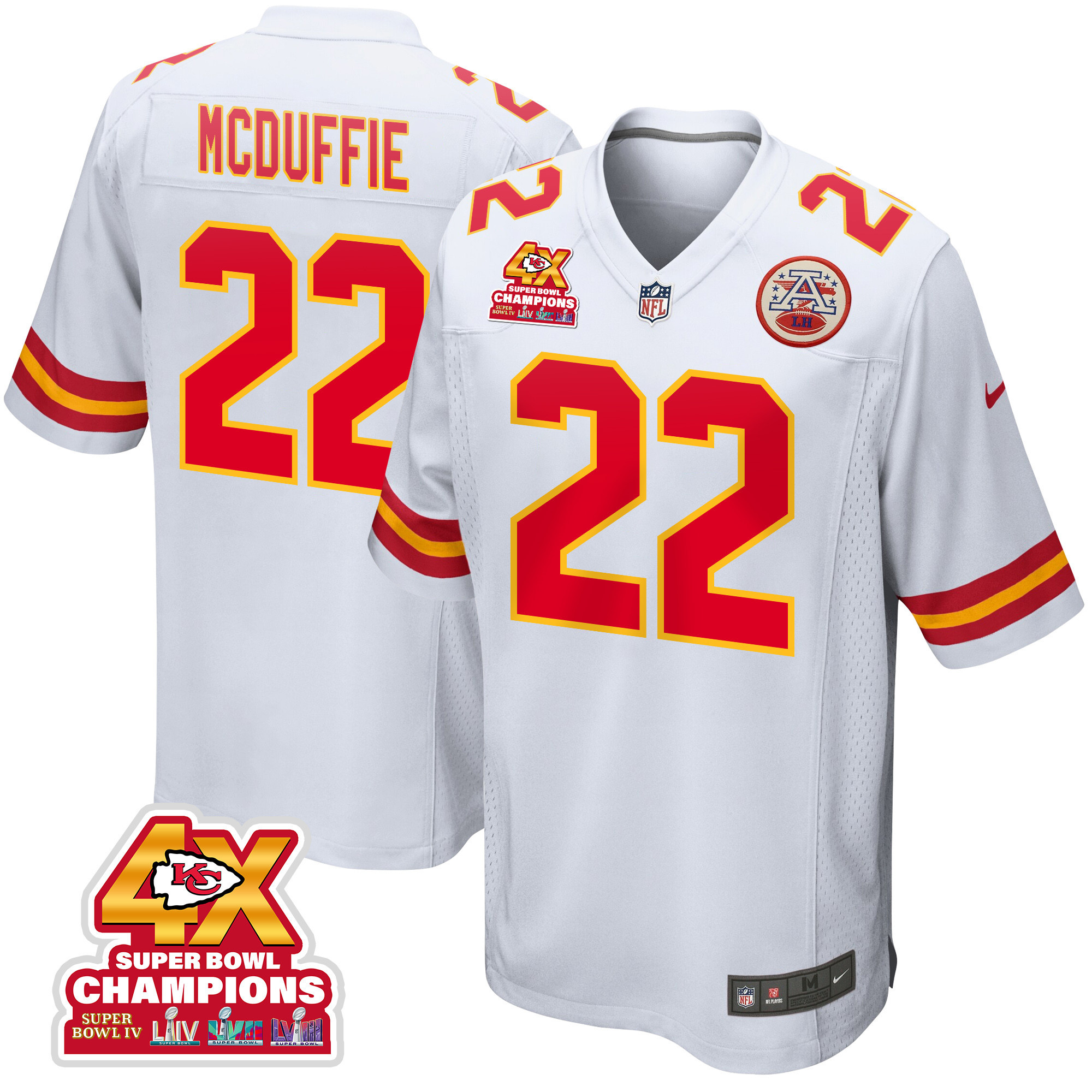 Trent McDuffie #22 Kansas City Chiefs Super Bowl LVIII Champions 4X Game Jersey - Men's | White