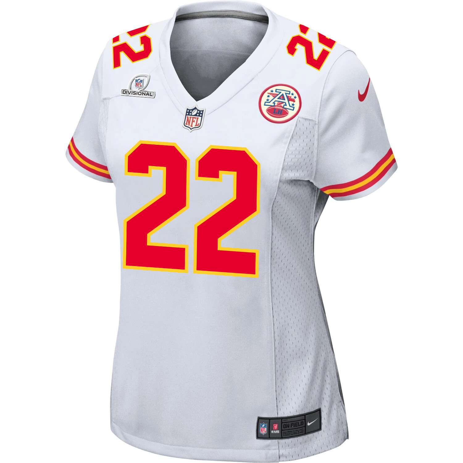 Alternative view of Trent McDuffie #22 Kansas City Chiefs Super Bowl LVIII Patch Game Jersey - Women's | White