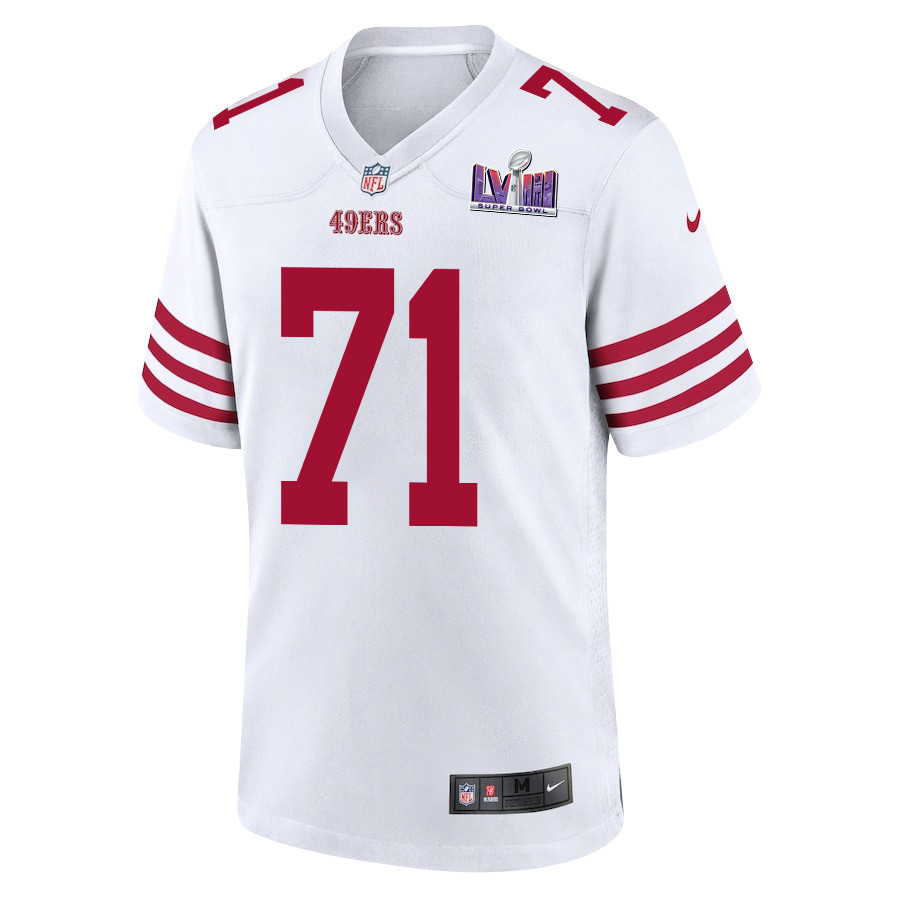 Alternative view of Trent Williams #71 San Francisco 49ers Super Bowl LVIII Patch Game Jersey - Men's | White