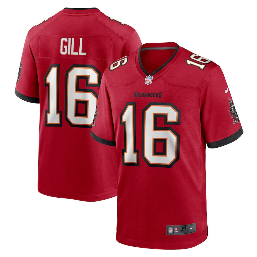 Trenton Gill #16 Tampa Bay Buccaneers Game Jersey - Men's | Red