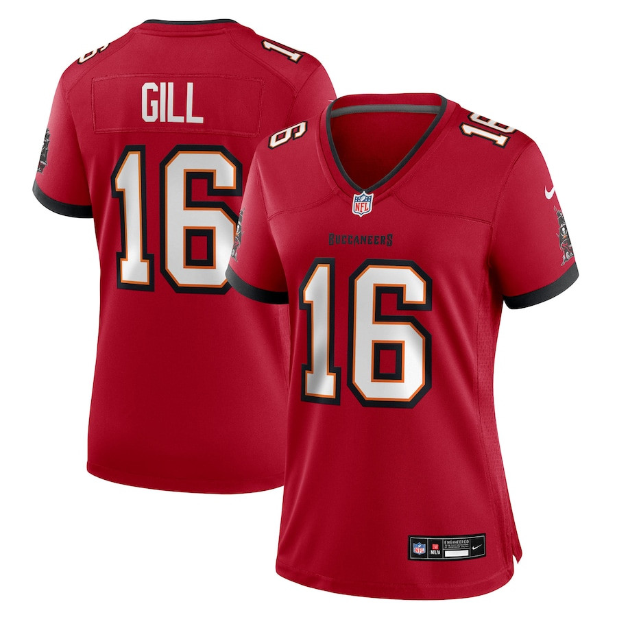 Trenton Gill #16 Tampa Bay Buccaneers Game Jersey - Women's | Red