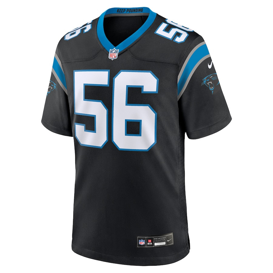 Alternative view of Trevin Wallace #56 Carolina Panthers Game Jersey - Men's | Black