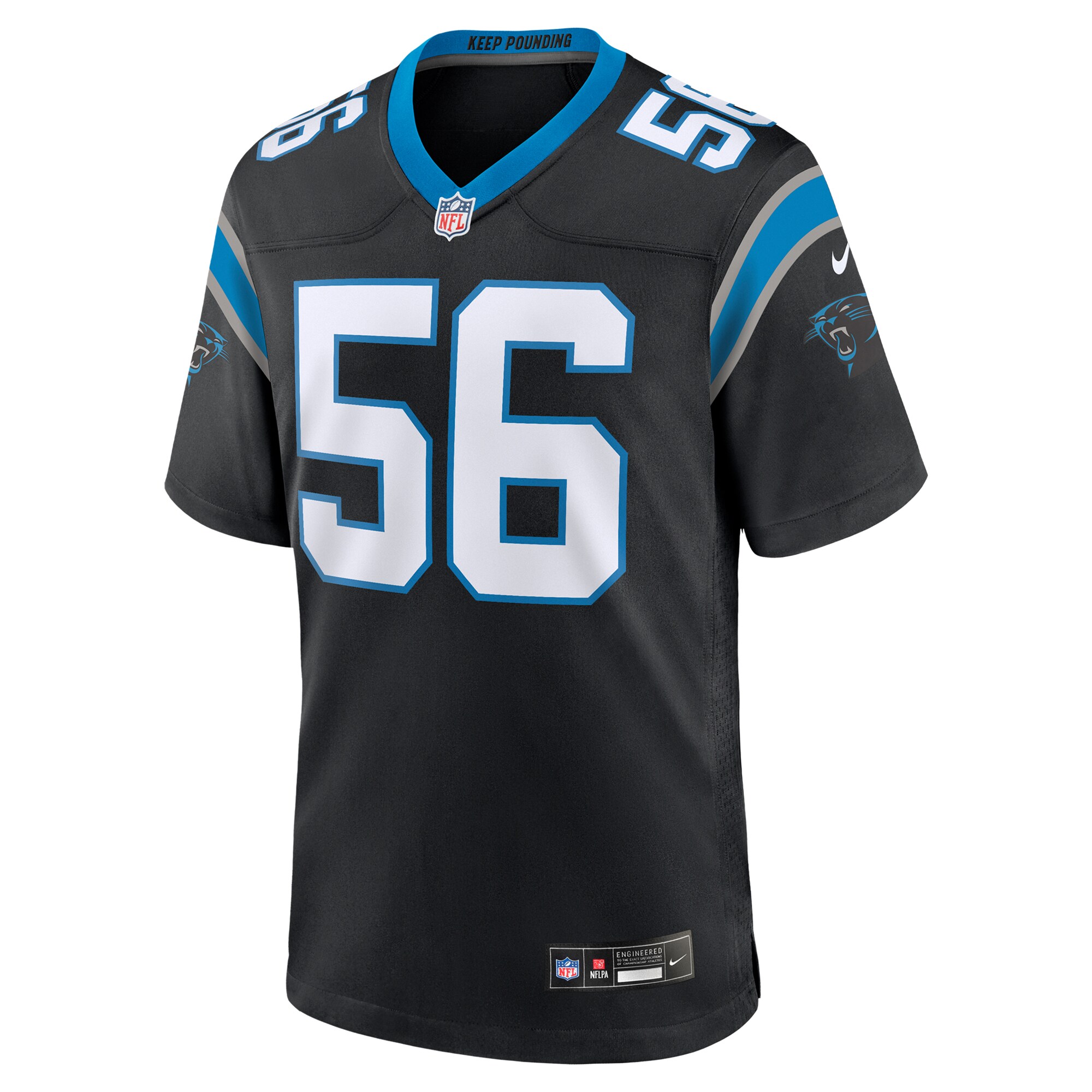 Alternative view of Trevin Wallace Carolina Panthers Game Jersey - Men's