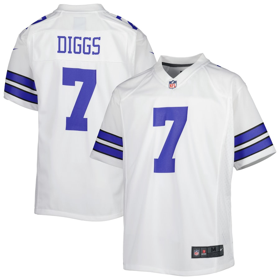 Trevon Diggs #7 Dallas Cowboys Game Jersey - Youth | White