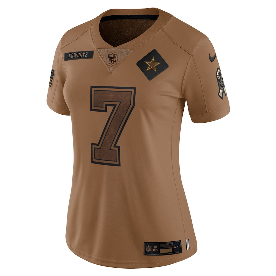 Alternative view of Trevon Diggs #7 Dallas Cowboys Salute To Service Limited Jersey - Women's | Brown
