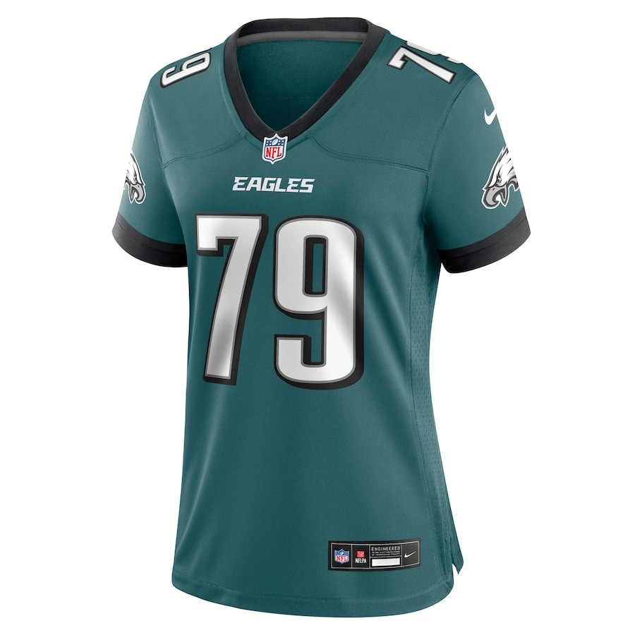 Alternative view of Trevor Keegan #79 Philadelphia Eagles Game Jersey - Women's | Midnight Green