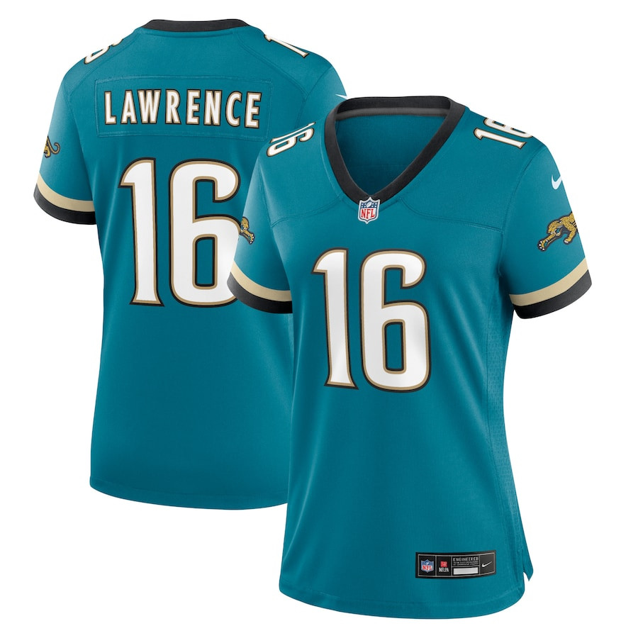 Trevor Lawrence #16 Jacksonville Jaguars Throwback Game Jersey - Women's | Teal