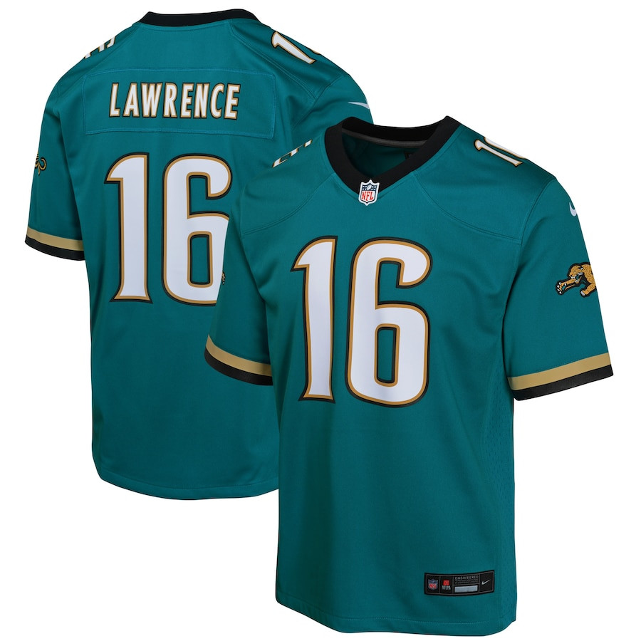 Trevor Lawrence #16 Jacksonville Jaguars Throwback Game Jersey - Youth | Teal