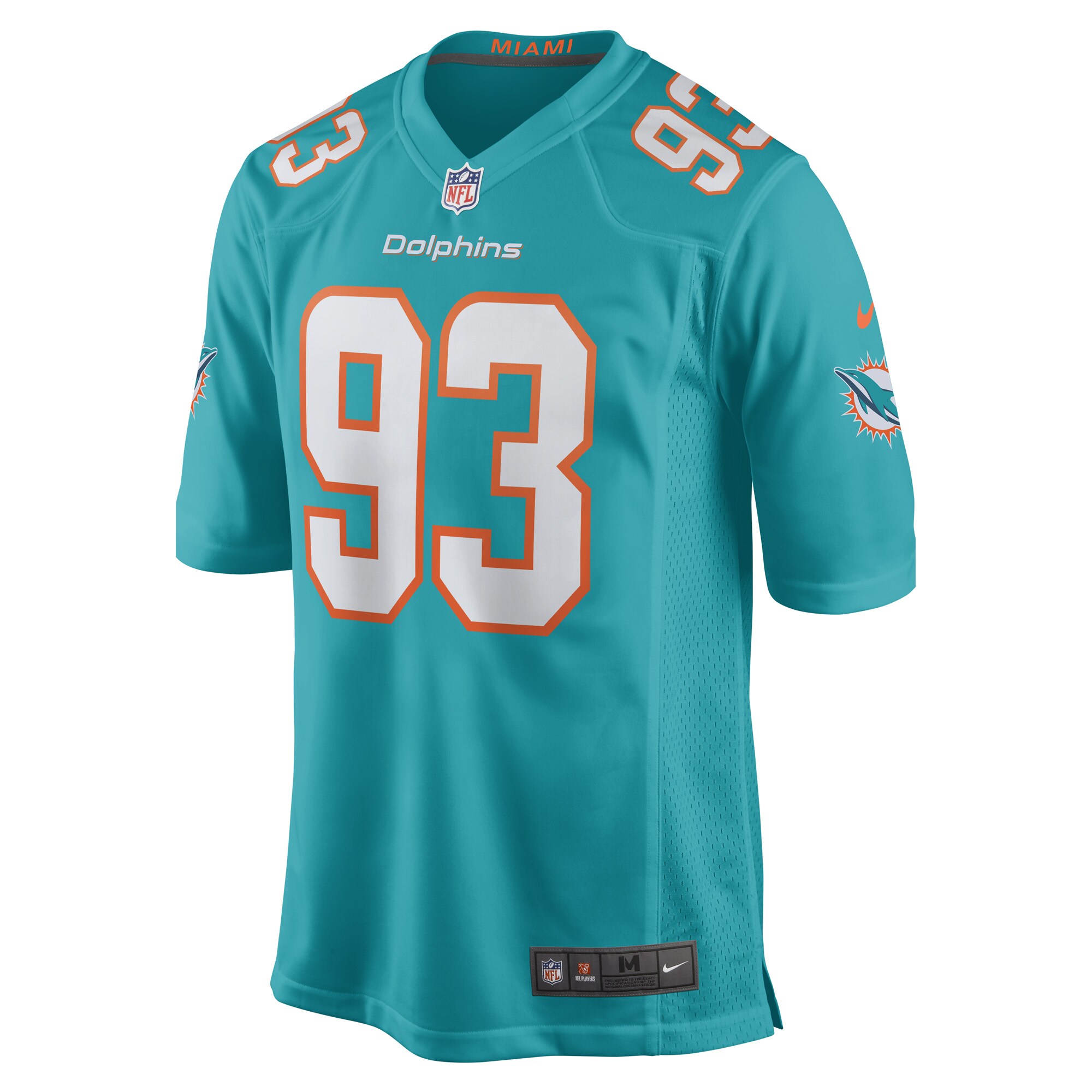 Alternative view of Trey Flowers Miami Dolphins Game Jersey - Men's