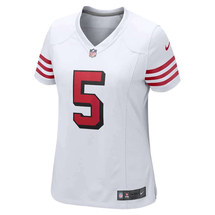 Alternative view of Trey Lance #5 San Francisco 49ers Game Jersey - Women's | White