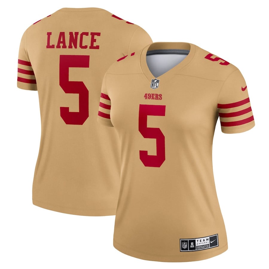 Trey Lance #5 San Francisco 49ers Inverted Legend Jersey - Women's | Gold